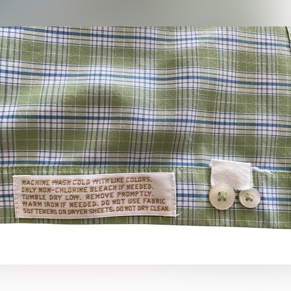 NORDSTROM Green Checkered Wrinkle Free Traditional Fit Shirt Men M Medium - Picture 5 of 6